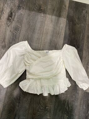 Express cropped ruffle blouse